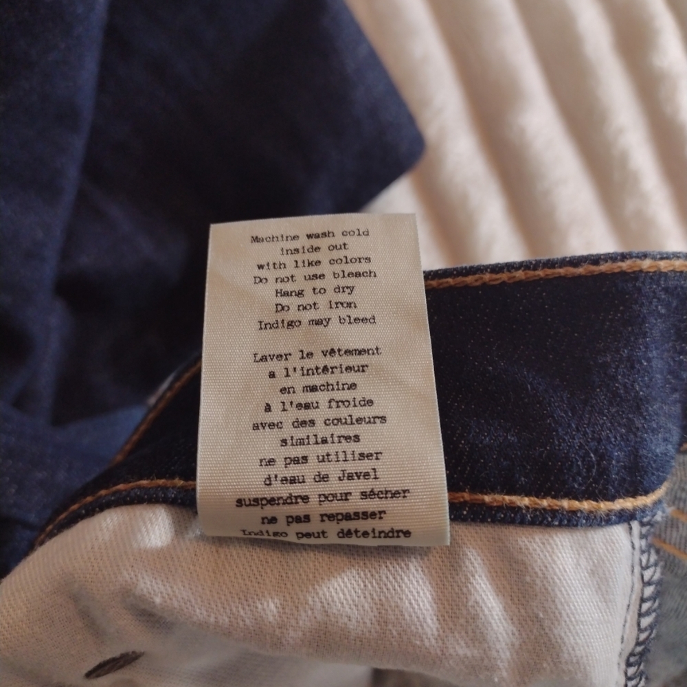 rag & bone Dre Low Rise Boyfriend Jeans Womens 32 Dark Wash/Yesler Frayed Hem - Picture 15 of 15